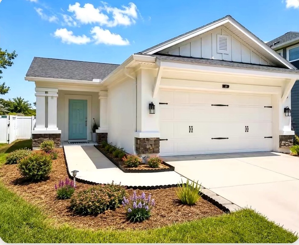 65 Whistler Trace, Nocatee, single-story home exterior at dusk